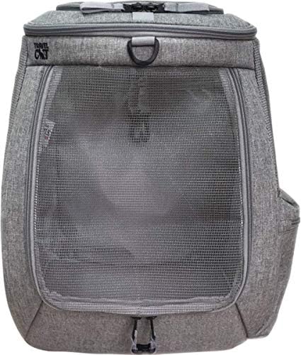 Travel Cat Navigator carrier Bag-Premium Cat Carrier ruksak za putovanja, planinarenje, vanjsku upotrebu - sivi mrežasti ruksaci za male, srednje, velike mačke do 25 LBS sa džepovima sa strane, kopče sa zatvaračem