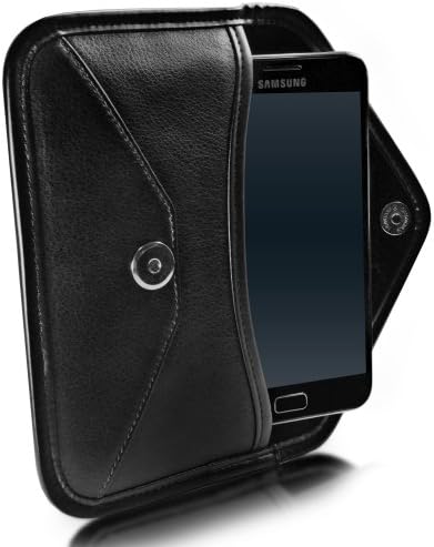 Boxwave Case kompatibilan sa Yota telefonom 2 - Elite kožna messenger torbica, sintetički kožni poklopac za kovertu za kovertu za yota telefon 2 - Jet crni