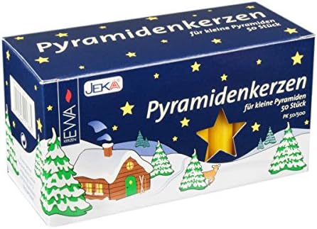 Jeka Božićne svijeće - 6 kutija prirodnog žutog 14 mm njemački pyramidenkerzen 50 komad po kutiji
