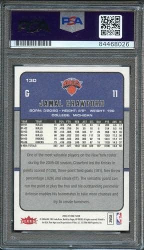 2006-07 FLEER # 130 Jamal Crawford potpisao je kartica Auto PSA Knicks - košarkaške karate Rookie kartice