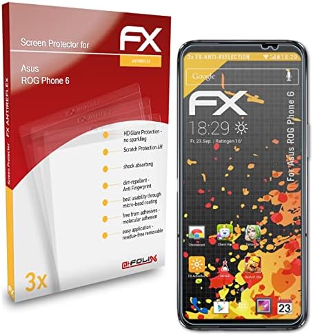 Atfolix zaštitnik ekrana kompatibilan sa Asus ROG Phone 6 folijom za zaštitu ekrana, Antirefleksnom i FX