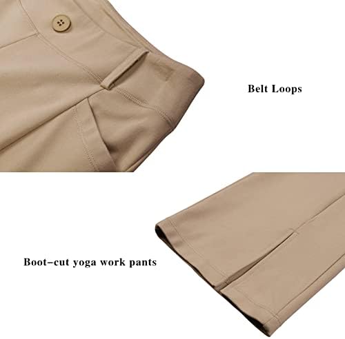 Beroy ženske haljine ženske joge hlače bootcut noga elastična struka sa 4 džepa za ležerne poslovne radne putovanja