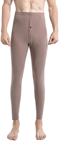 Muškarci Zimske tople gamaše Premium pamučna flena obložena toplotnom rubom Donje dugačke pantske pantske veličine termalne aktivne hlače