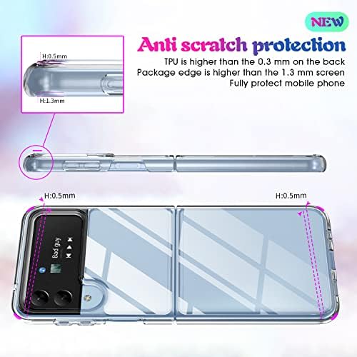 Dzxouui za Galaxy Z Flip 4 Case Crystal Clear Ultra-Thin Shockproof Flexible Anti-Yellowing Samsung Flip