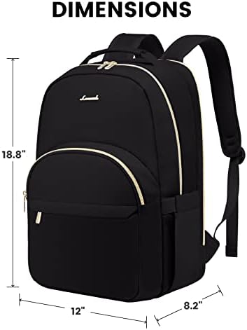 Lovevook backpack za žene, putni ruksak lagana težina, veliki kapacitet Računarski ruksak torbica za posao, casual padpack sa USB rupom za punjenje, na fakultetu, crna