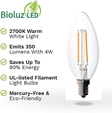 Bioluz LED 40W žarulja sa žaruljama od filamenta, E12 baza Visokoefikasna LED sijalica sa svijećama, ul lista