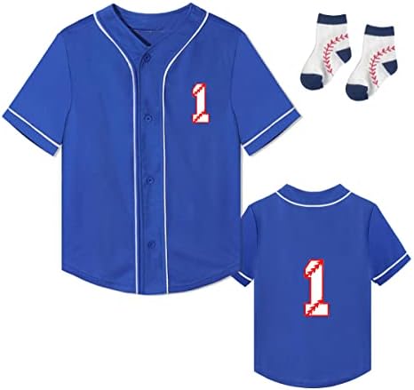 Baby Boys 1. rođendan bejzbol košulje Rookie of The Godišnja odjeća za poklon kratki gumb TEE