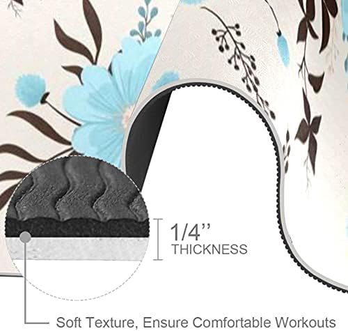 Siebzeh Retro Flowers Premium Thick Yoga Mat Eco Friendly Rubber Health & amp; fitnes Non Slip Mat za sve vrste vježbe joge i pilatesa