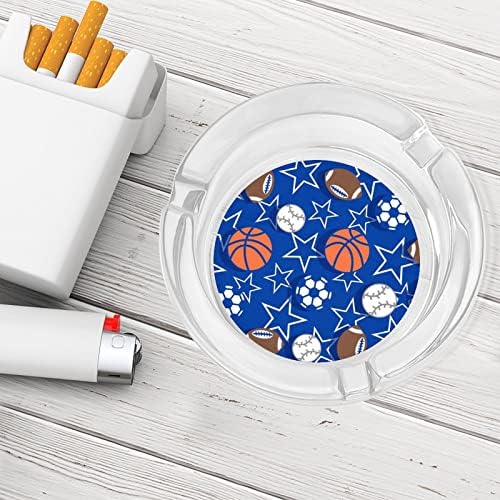 Baseball Fudbal košarka i ragbi staklena pepeljara za cigarete okrugle ladice za kućni ured i restorane