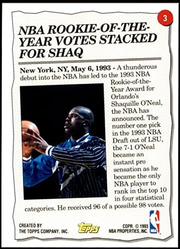 1993. gornje slike # 3 ističe SHAQUILLE O'Neal Orlando Magic Nm / Mt Magic LSU