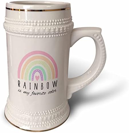 3Droza Rainbow je moja omiljena boja - slatka šarena pastela. - 22oz Stein šolja
