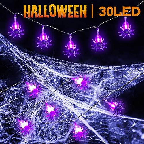 Halloween Spider Svjetla 30 LED-a Spider String Svjetla 9,8 stopala, ljubičasta Halloween String Svjetla