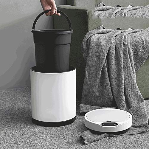 Zyjbm indukcijsko kamenska kamena kanta za smeće može automatski smeće sa poklopcem okruglih nehrđajući čelik za dnevnu sobu kuhinja kupatilo kantu za smeće za spavaću sobu