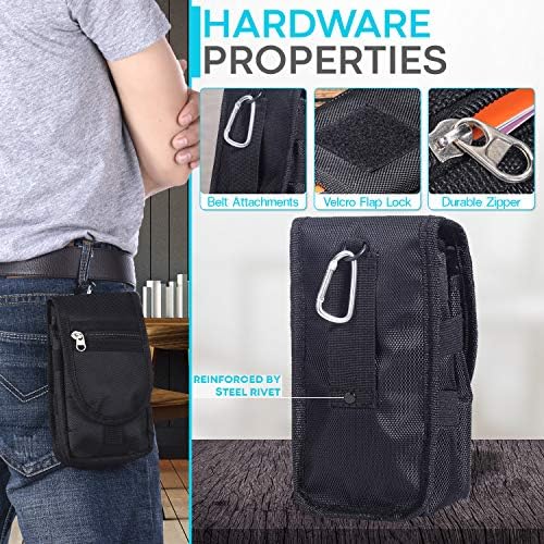 2 Pack Hengwin kožni hocer za mobitel sa kaišnim remenom i najlonskom torbicom za telefon za iPhone 14 pro
