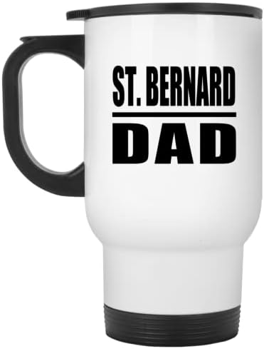 DesignSify St. Bernard tata, bijela putna krila 14oz izolirana od nehrđajućeg čelika, pokloni za rođendan