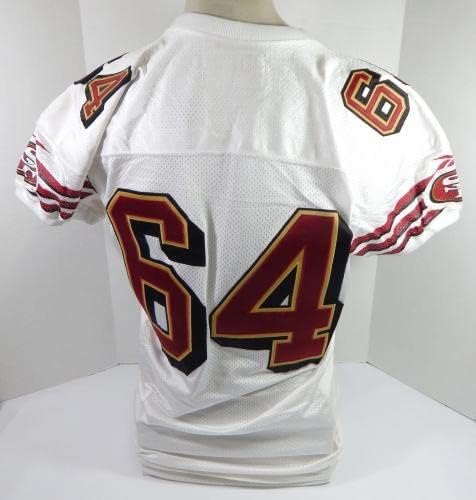 1997 San Francisco 49ers # 64 Igra Polovni bijeli dres 52 DP29032 - Neincign NFL igra rabljeni dresovi