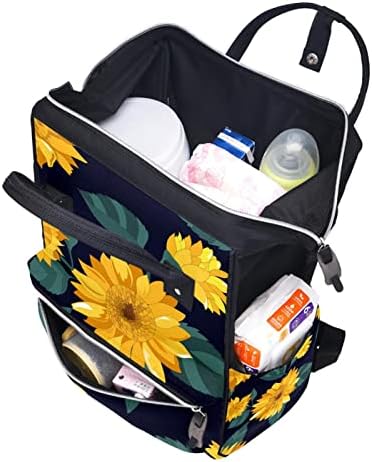 Guerotkr putnički ruksak, vrećice za pelene, ruksačka torba za pelene, uzorak lista suncokreta
