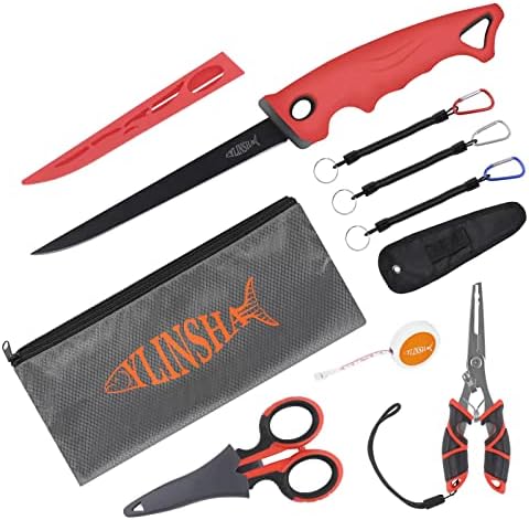 Ylinsha ribolovni alat za fileting nož za ribolov 8pack, uključujući ribolov nož za ribolov škare za ribolovne