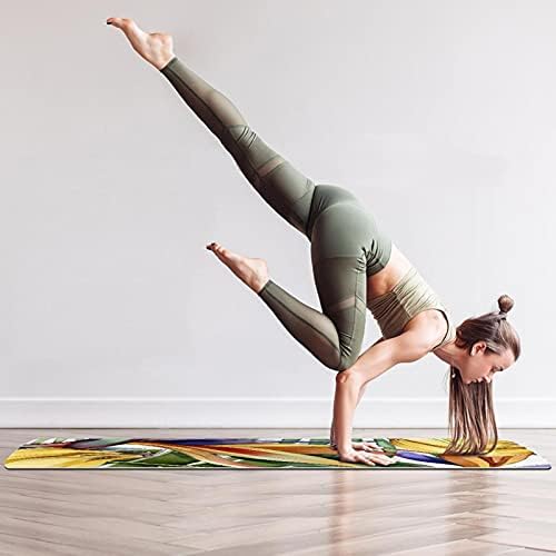 6mm Extra Thick Yoga Mat, tropska pozadina Print Eco-Friendly TPE vježbe Mats Pilates Mat sa za jogu, trening, Core Fitness i Kat vježbe, muškarci & žene