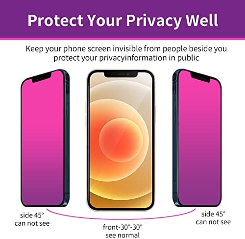 Jephuwneh 2 paketa gradijentno kaljeno staklo za iPhone 12 Pro Max Zaštita ekrana za privatnost za iPhone12
