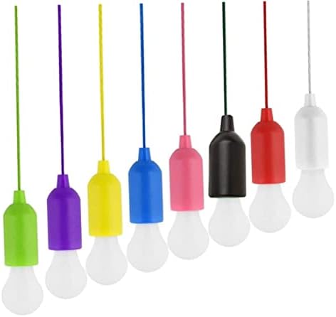 Eioflia sijalica sa vučnim kablom LED sijalica na baterije šarena viseća sijalica lampa, Led sijalica na užetu 8kom
