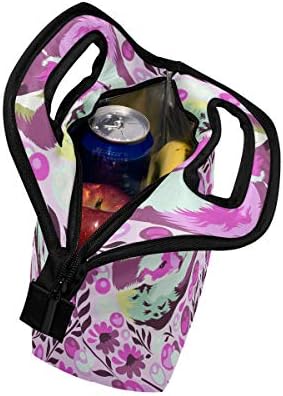 Alaza izolovana torba za ručak Freezable Lunch Box za djecu žene djevojčice dječaci i muškarci, Purple Fox Cooler prijenosni Zipper torba za ručak Tote za radni školski piknik