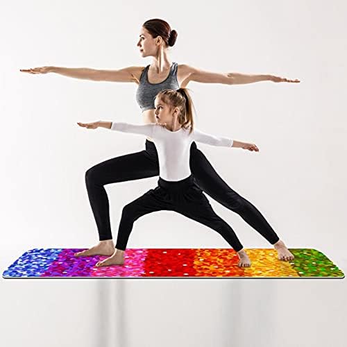 Prostirka za jogu Rainbow Stripe ekološka podloga za neklizajuće fitnes vježbe za Pilates i vježbe na podu