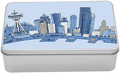 Metalna kutija za sjedenje u Americi, doodle urbano postavljanje u Americi Plavi tonirani scenografija ilustracija,
