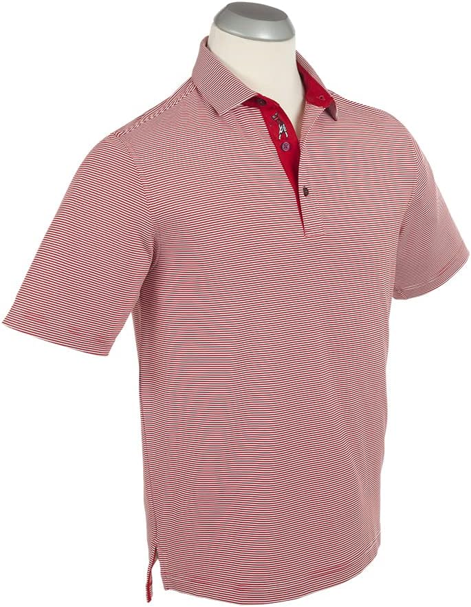 Bobby Jones Golf Odjeća - Jersey 2x2 Feed Mini feed Stripe vlagu Wicking kratki rukav Sport Polo za muškarce