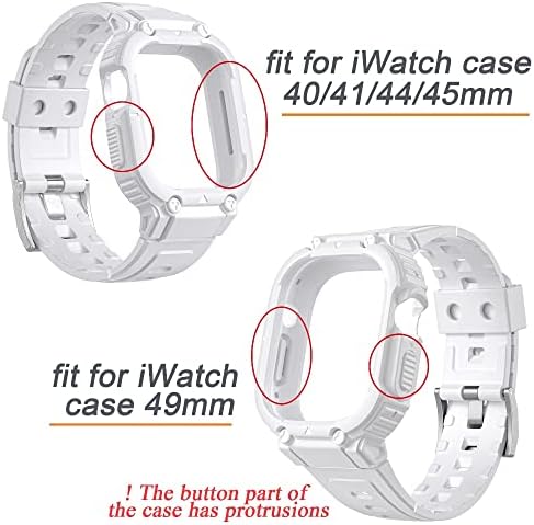 Ahgdda Case Strap za Apple Watch Ultra 49mm 45mm 44mm 41mm Silikonski opseg za IWATCH Serie 8 7 6 Ultra zaštitna poklopac Sport narukvica