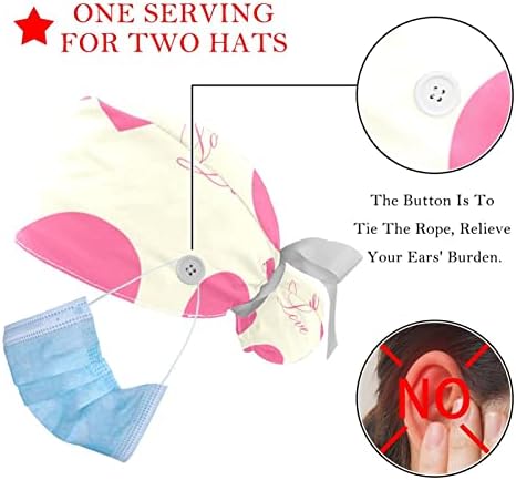 PSHHDGYHS 2 komada opruga ružičasta čepićna kapa s tipkama, podesivi buffanski šešir sa držačem za konju