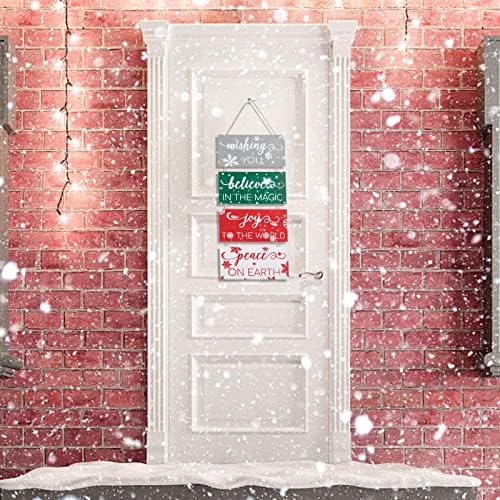 Znak božićnih vrata - radost svjetskog božićnog zida, božićne drvene znakove, rustikalni znak za odmor za odmor za zidnu trijem na vratima