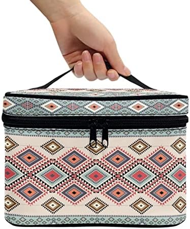 Diyflash Aztec Print kozmetička torba za tinejdžerke velikog kapaciteta torba za šminkanje sa izdržljivom Prijenosnom torbicom za odlaganje zatvarača za žene