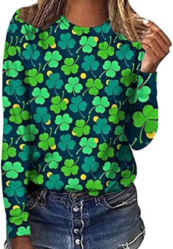 Odjeća za duge rukave Crewneck grafički Brunch St. Patrick-ov dan Top Tee za žene jesen ljeto pamuk Top 30 30
