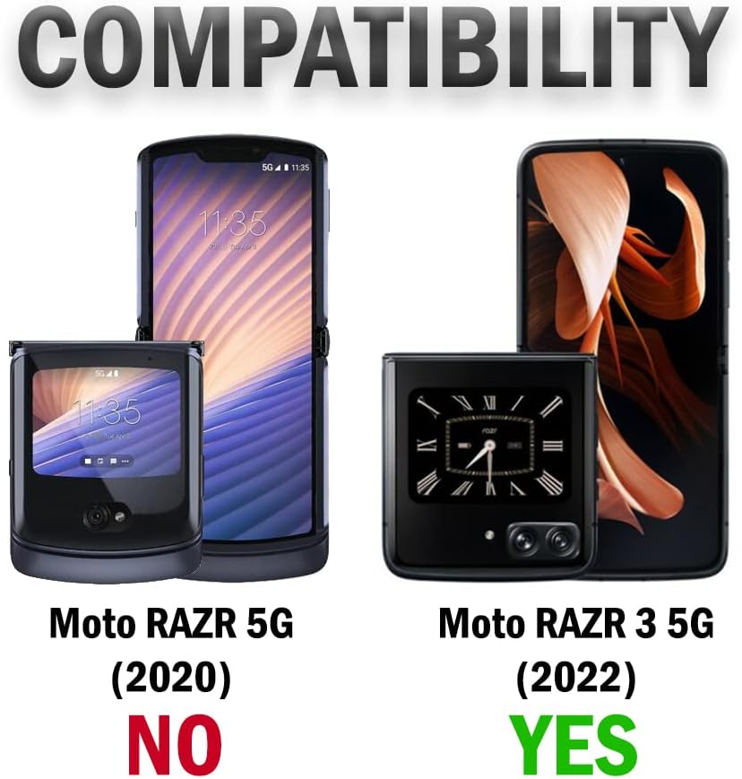 CASS sa klip za Motorola Razr 2022 Flip Telefon, NakedCellPhone [Grid Texture] Tanka Hard Shell poklopac