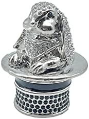 Kunić u šeširu Magic Trick trinket ukrašen kristalima nakita za skladištenje za skladištenje ručno spajane