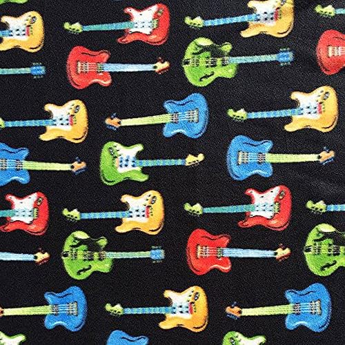 Pico Textiles gitare Allover Fleece Fabric - 4 Yards Bolt-Style# PT1019