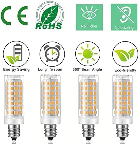 E14 LED kukuruzne sijalice 9W -88 LED 2835 SMD Zatamnjive dnevne svjetlosti bijele 6000k LED sijalice za kućno osvjetljenje, E14 baza, 900lm, 110V, zatamnjiva, 6-pakovanje