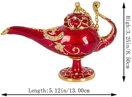 Qif Aladdin Magic Lamp ukrasna emajlirana trinketna kutija sa šarkama, jedinstveni poklon za kućni dekor