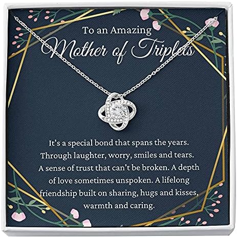 Nakit za poruke, ručno izrađena ogrlica - personalizirani poklon love čvor, trostruki poklon za bebe, majka