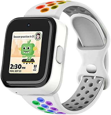Mengudig Rainbow opsezi kompatibilni za sinkronizuju dječji sat zamijeniti, mekani prozračni silikonski satovi kompatibilni sa T-Mobile SyncUp dječji sat za dječake