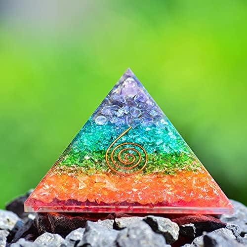 Pyir Sedam čakre oniks Orgone piramida Reiki Izlečenje Aura Cleans Multicolor Crystal Good Luck Charm Gem