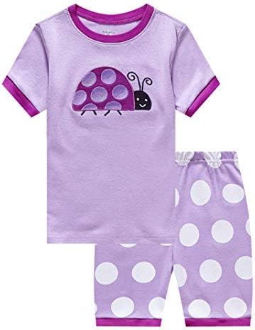 Kikizye Little Big Girls Pijamas set kratkih rukava PJS pamuk pidžama