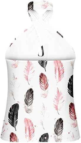 Ženska košulja 2023 pamučni Halter bez rukava grafički Print cvjetni Camisole Tank Feather Top Tee za djevojčice