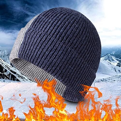 Manhong topla i hladna i kapa pređa šešir Ženski pulover Patchwork Yarn Muški šešir Čvrsta kupola za žene