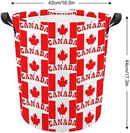 Kanadska korpa za veš sa Javorovom zastavom sa ručkama kanta za skladištenje platnene tkanine okrugla za
