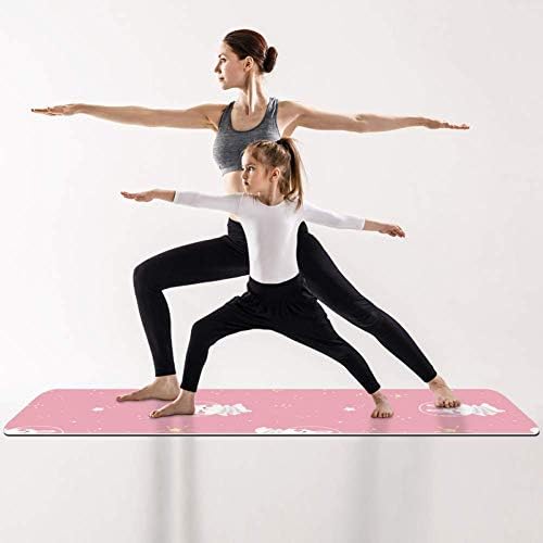 DJROW Yoga Mat Cartoon Space Panda and Rabbit Pink Print natural Pilates Vježba Mat Eco Friendly Gym mat Thickness 1/4