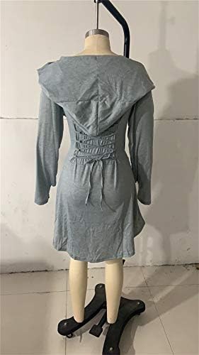 Andongnywell Ženska kapuljača Slim Lace retro cosplay cosplay haljina haljina kapuljača haljine dugih rukava