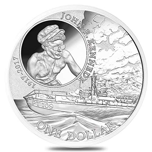 2017 SB Kennedy 2017 1 oz Silver John F. Kennedy JFK Solomon Islands $ 1 novčić .999 Fino - 100. Anniv.