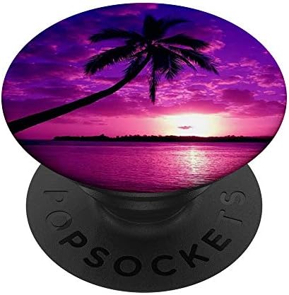 Plaža Sunset Palm Tree - Purple Telefon Pribor Popsockets Popgrip: Promjena za promjenu za telefon i tablete